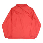 LANDS END Mens Red Button Jacket M Polyester Blend Plain Casual Lightweight
