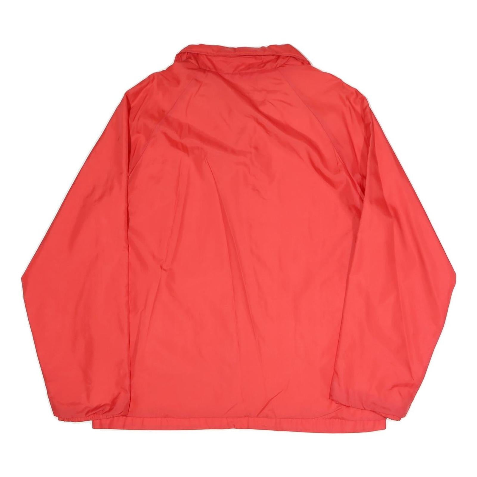 LANDS END Mens Red Button Jacket M Polyester Blend Plain Casual Lightweight
