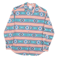 NUOVO Womens Blue & Pink Patterned Shirt S Cotton Blend Long Sleeve Casual
