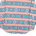 NUOVO Womens Blue & Pink Patterned Shirt S Cotton Blend Long Sleeve Casual