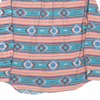 NUOVO Womens Blue & Pink Patterned Shirt S Cotton Blend Long Sleeve Casual