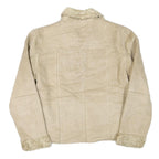 Womens Beige Synthetic Plain Zip Jacket S Synthetic Stylish Warm Casual