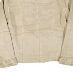 Womens Beige Synthetic Plain Zip Jacket S Synthetic Stylish Warm Casual