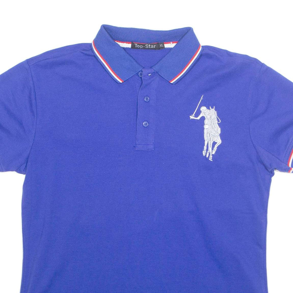 TOP STAR Mens Polo Shirt Blue XL