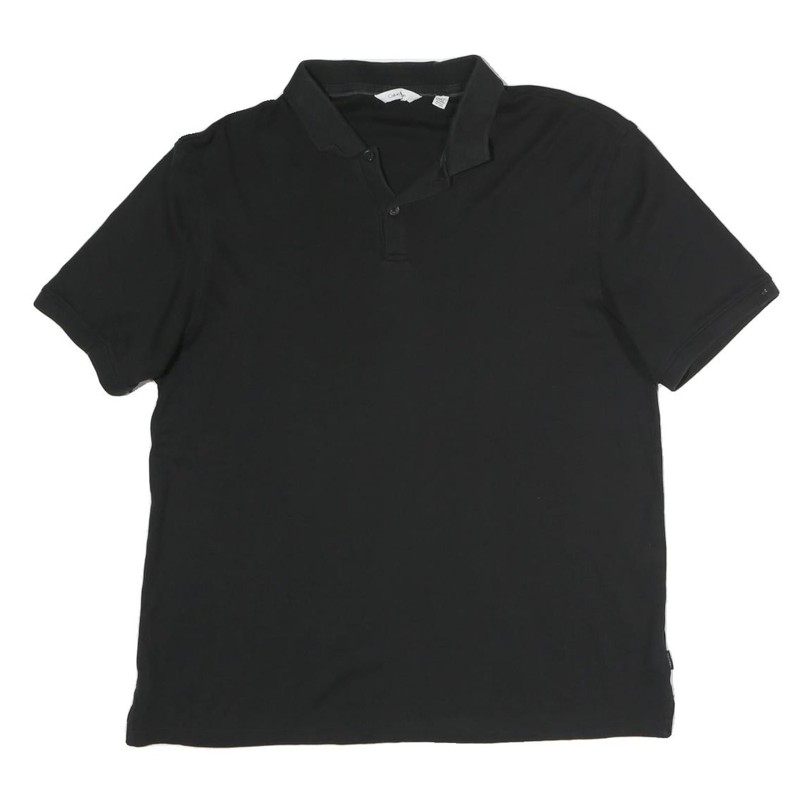 CALVIN KLEIN Mens Black Polo Shirt Cotton Short Sleeve M Classic Basic