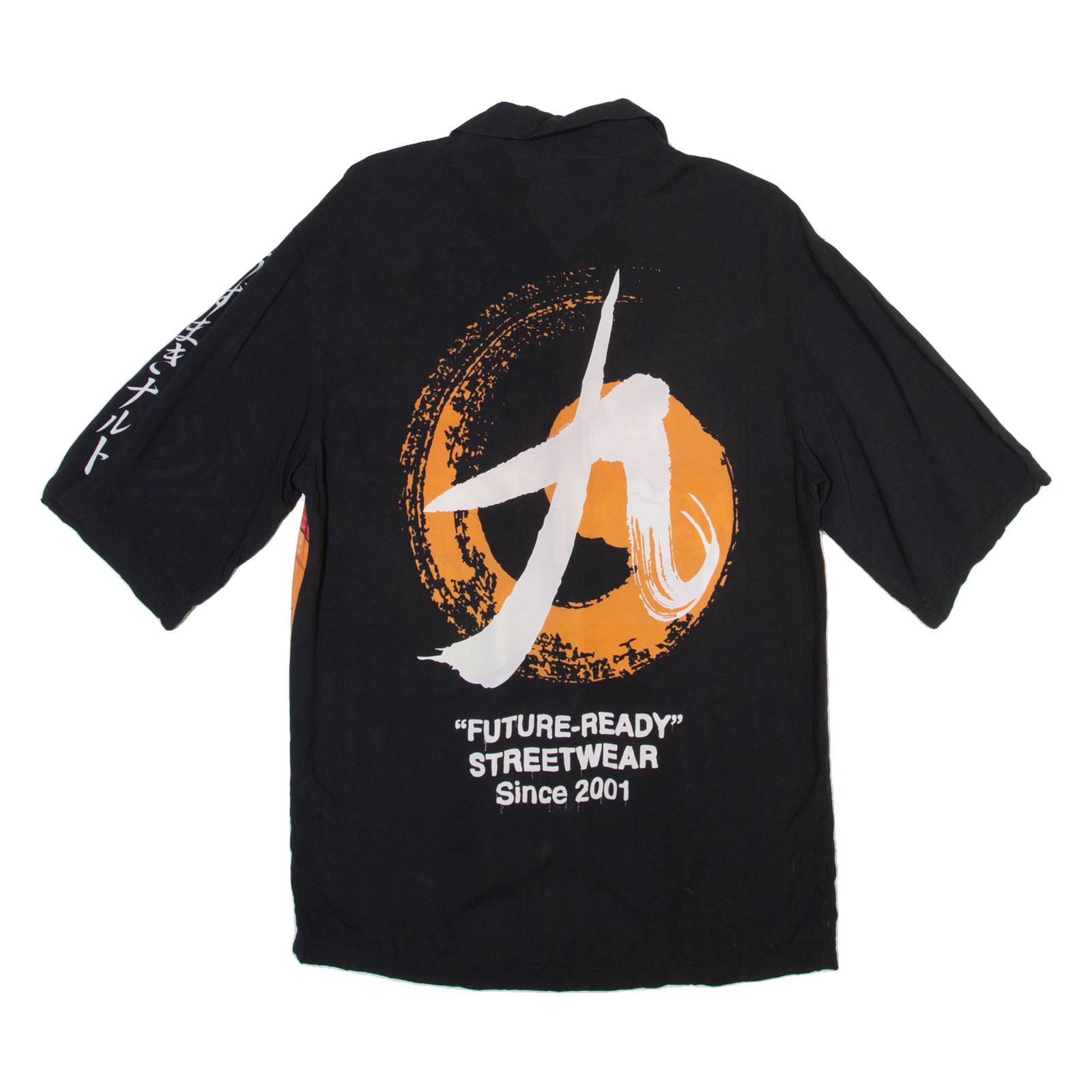 BERSHKA Naruto Mens Shirt Black Viscose XS