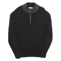 CALVIN KLEIN Mens Black & Grey Plain Pullover Jumper Crew Neck Cotton L