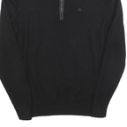 CALVIN KLEIN Mens Black & Grey Plain Pullover Jumper Crew Neck Cotton L