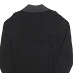 CALVIN KLEIN Mens Black & Grey Plain Pullover Jumper Crew Neck Cotton L