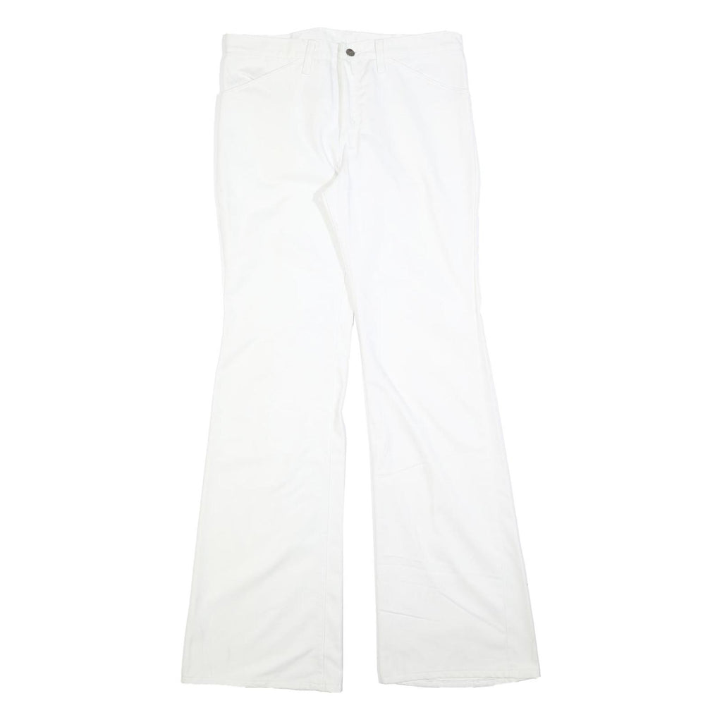 WRANGLER Womens Regular Fit White Cotton Blend Trousers W34 L38 Casual Zip