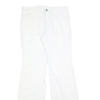 WRANGLER Womens Regular Fit White Cotton Blend Trousers W34 L38 Casual Zip