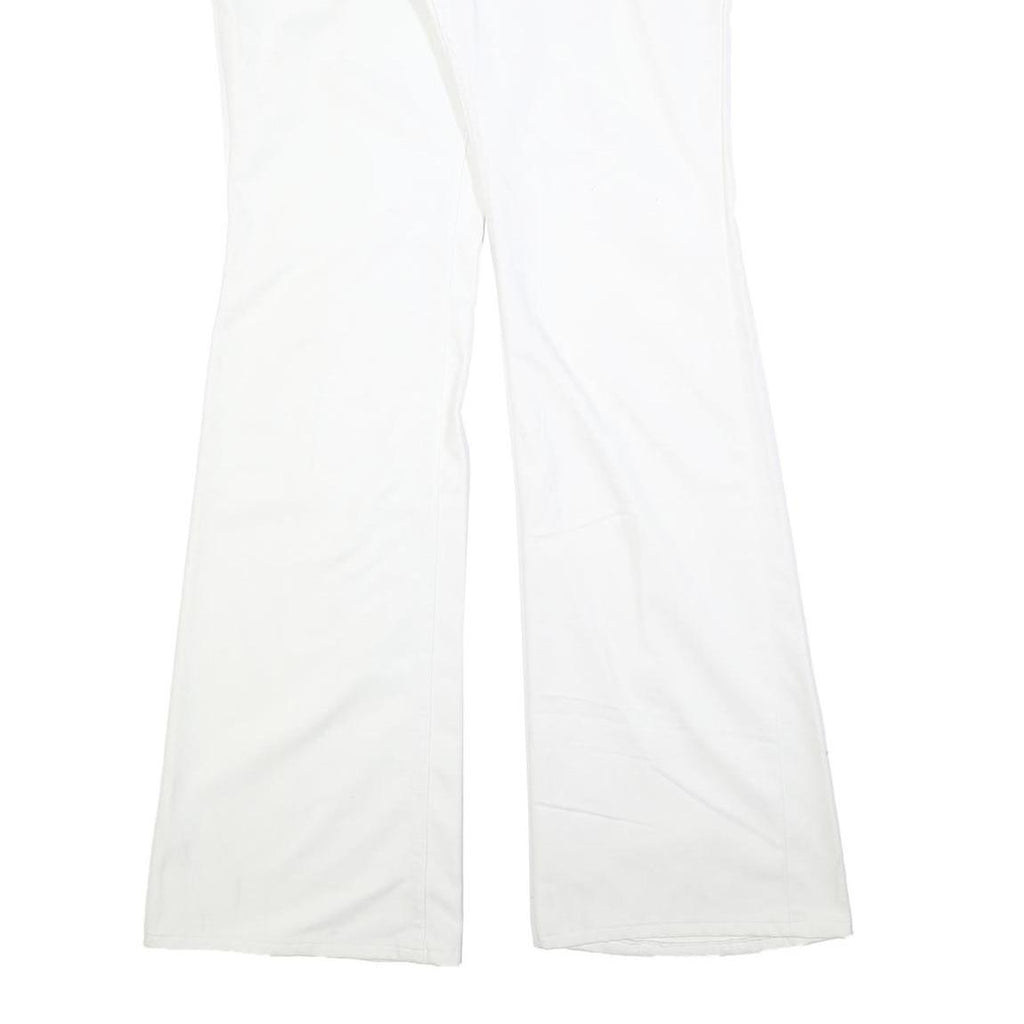 WRANGLER Womens Regular Fit White Cotton Blend Trousers W34 L38 Casual Zip