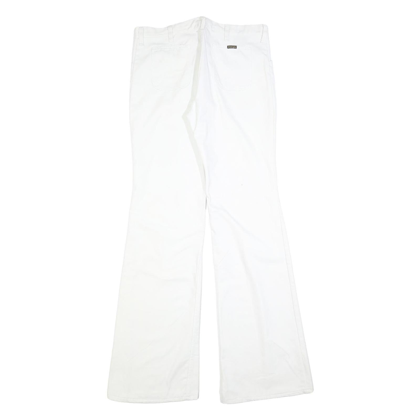 WRANGLER Womens Regular Fit White Cotton Blend Trousers W34 L38 Casual Zip