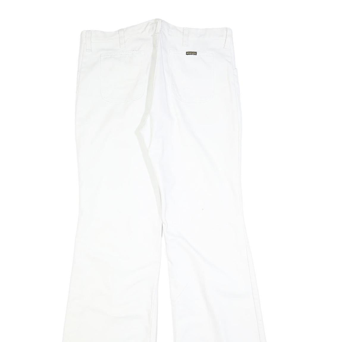 WRANGLER Womens Regular Fit White Cotton Blend Trousers W34 L38 Casual Zip
