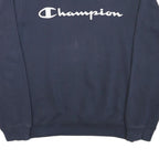 CHAMPION Mens Blue Crew Neck M Cotton Blend Logo Sweatshirt Pullover
