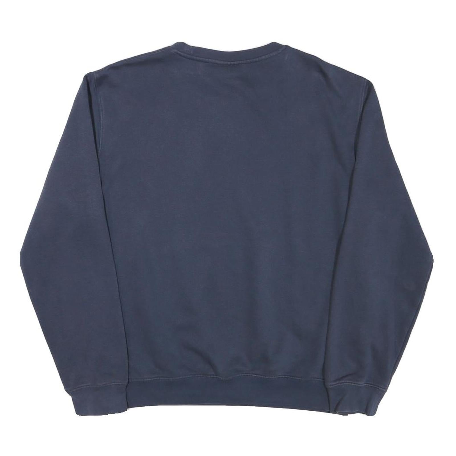 CHAMPION Mens Blue Crew Neck M Cotton Blend Logo Sweatshirt Pullover