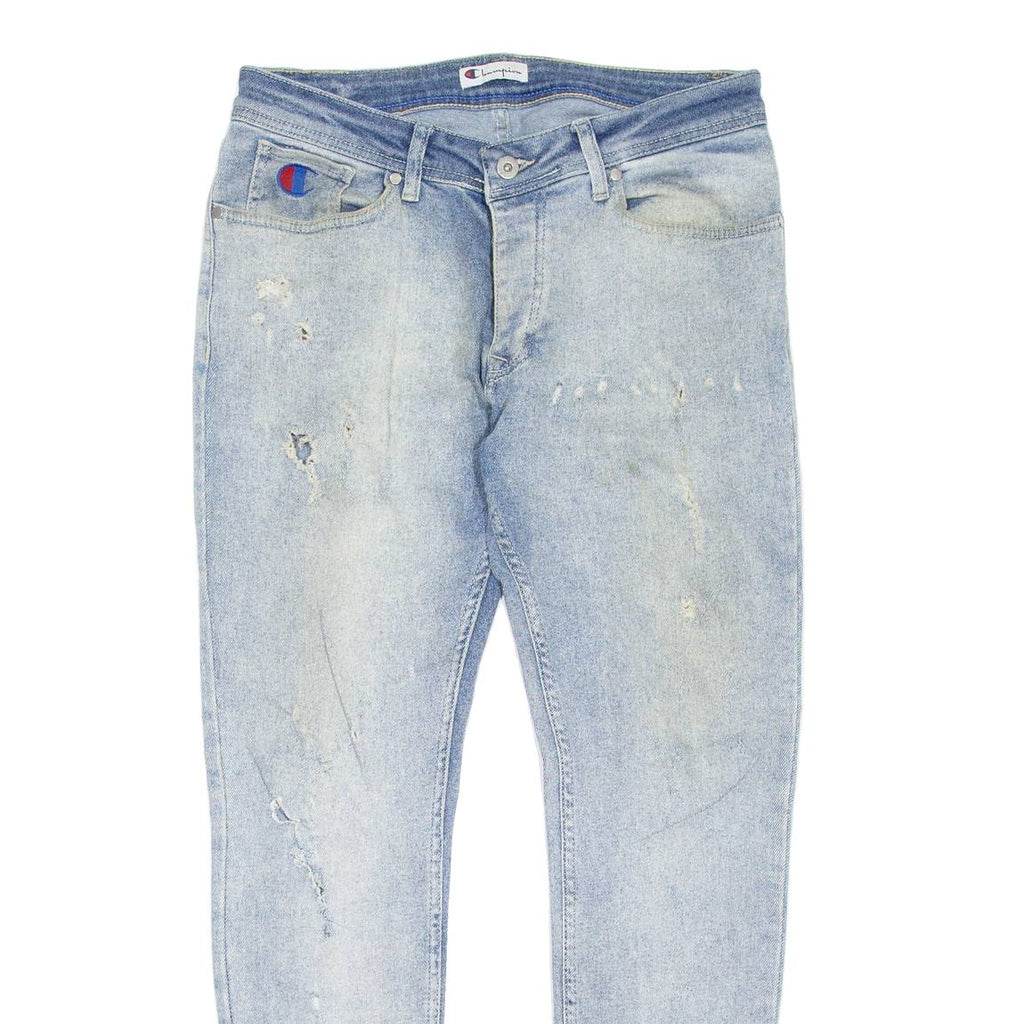 CHAMPION Distressed Womens Jeans Blue Regular Skinny W32 L30