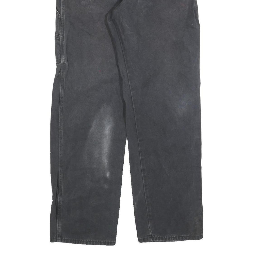 DICKIES Mens Relaxed Black Denim Jeans W36 L34 Cotton Blend Zip Pockets