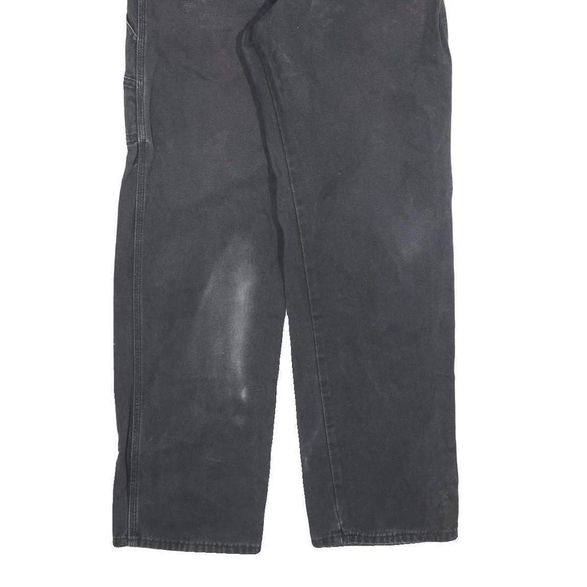 DICKIES Mens Relaxed Black Denim Jeans W36 L34 Cotton Blend Zip Pockets