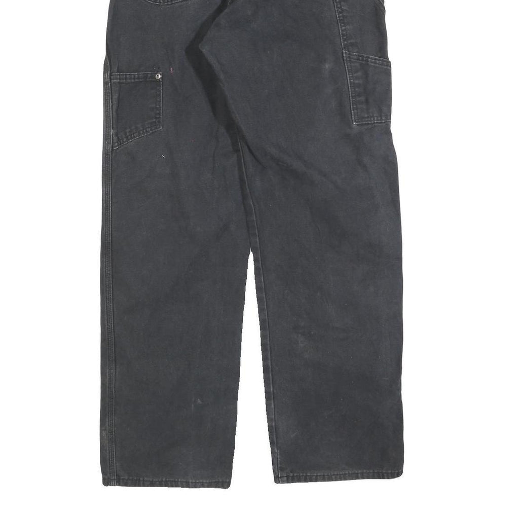 DICKIES Mens Relaxed Black Denim Jeans W36 L34 Cotton Blend Zip Pockets