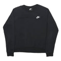 NIKE Womens Black Crew Neck S Sweatshirt Cotton Blend Pullover Logo
