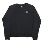 NIKE Womens Black Crew Neck S Sweatshirt Cotton Blend Pullover Logo