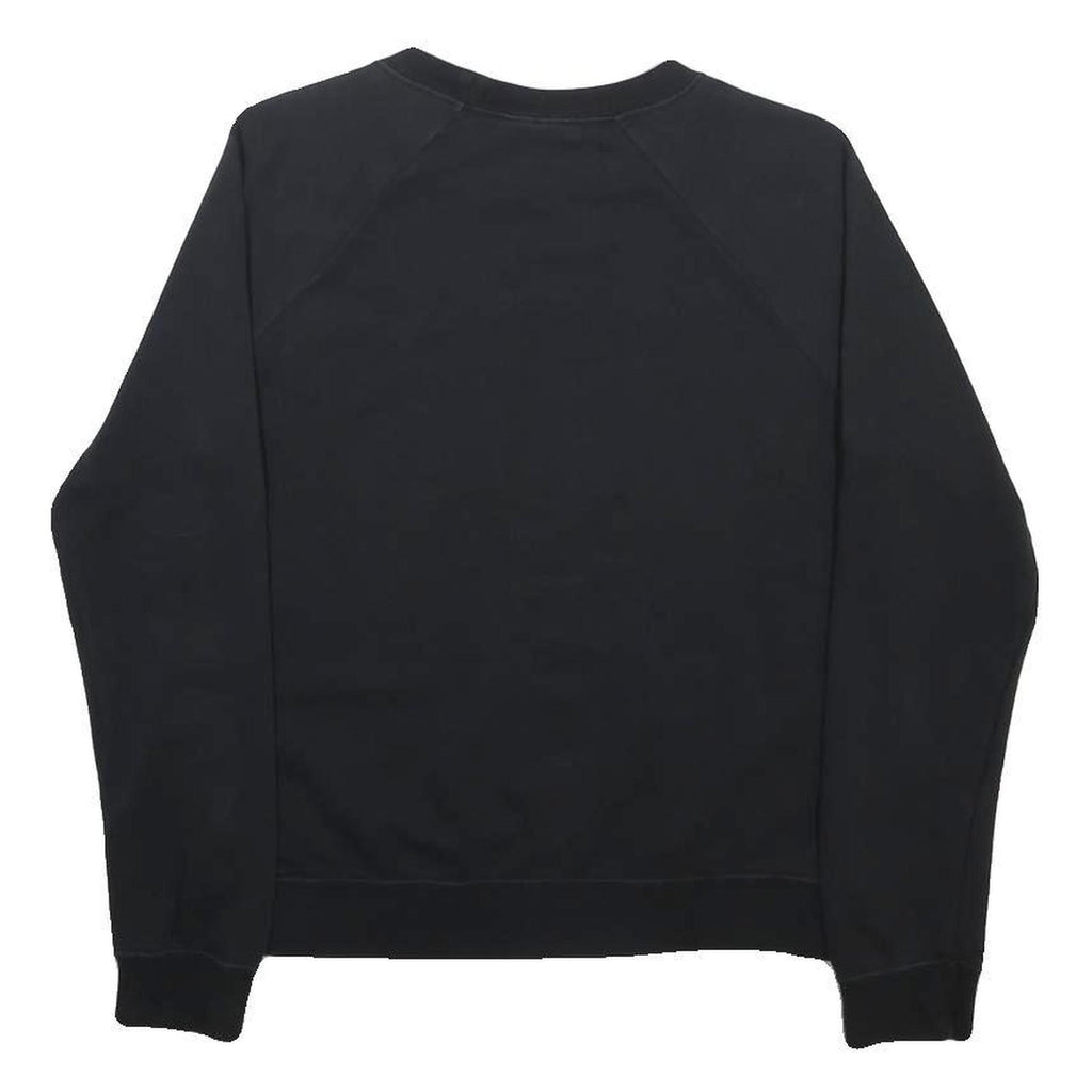 NIKE Womens Black Crew Neck S Sweatshirt Cotton Blend Pullover Logo