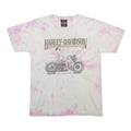 HARLEY DAVIDSON Mens White & Pink Graphic T-Shirt S Short Sleeve Crew Neck Retro