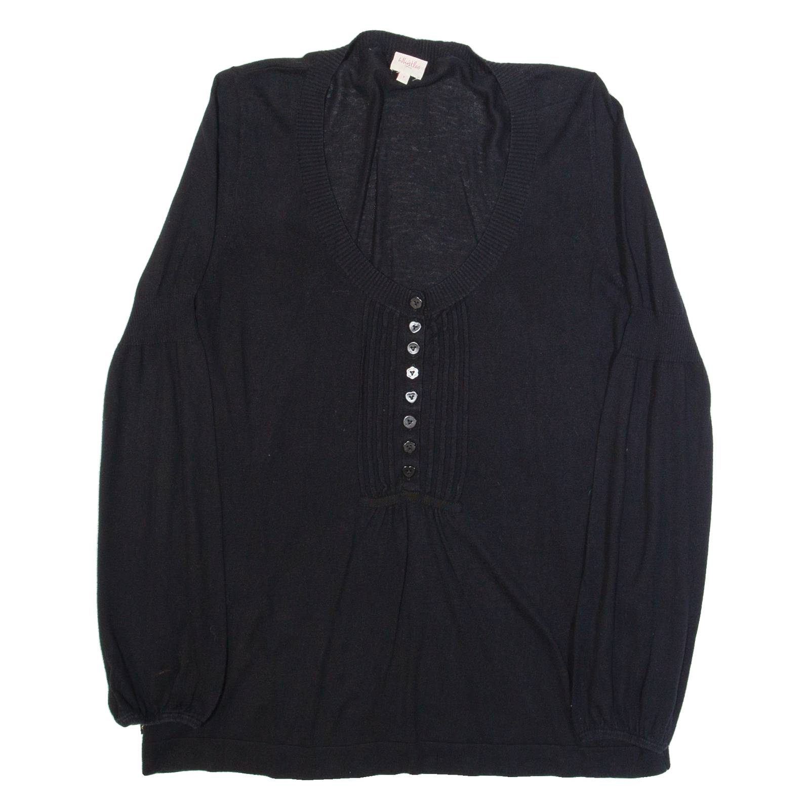WHISTLES Womens Jumper Black Tight Knit L
