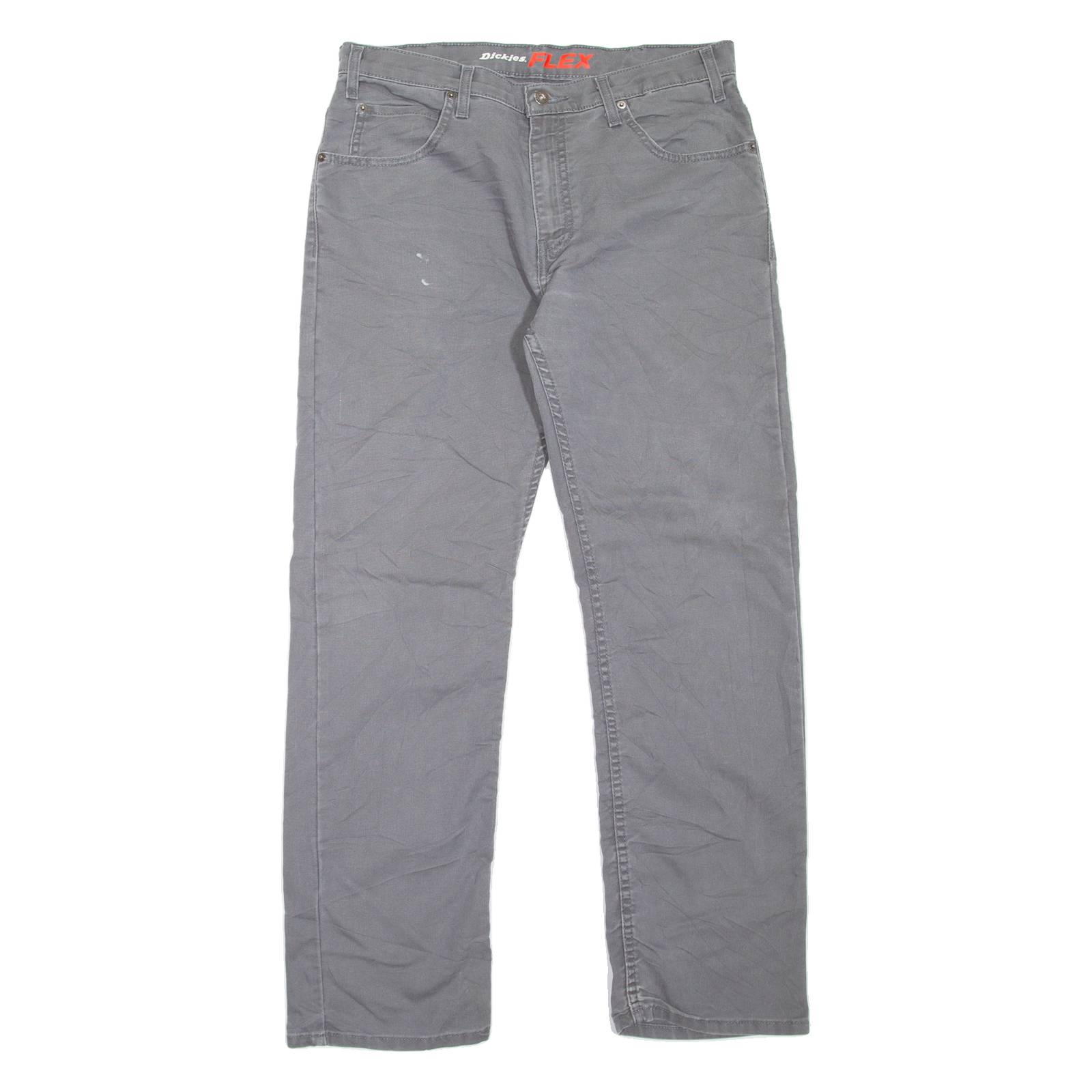 DICKIES Workwear Mens Jeans Grey Regular Straight W34 L32