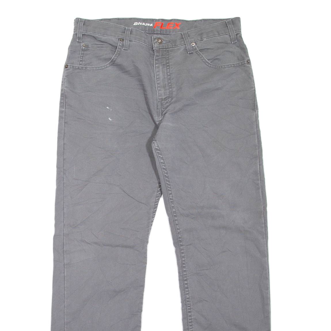 DICKIES Workwear Mens Jeans Grey Regular Straight W34 L32