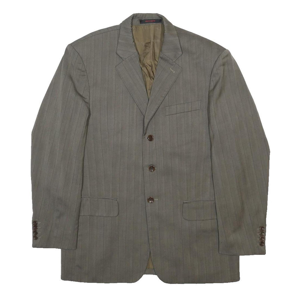 PIERRE CARDIN Mens Grey Wool Classic Blazer Jacket M Woven Stripe Smart