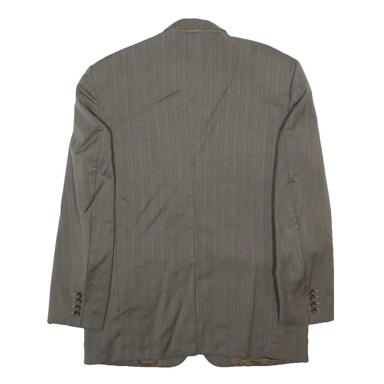 PIERRE CARDIN Mens Grey Wool Classic Blazer Jacket M Woven Stripe Smart