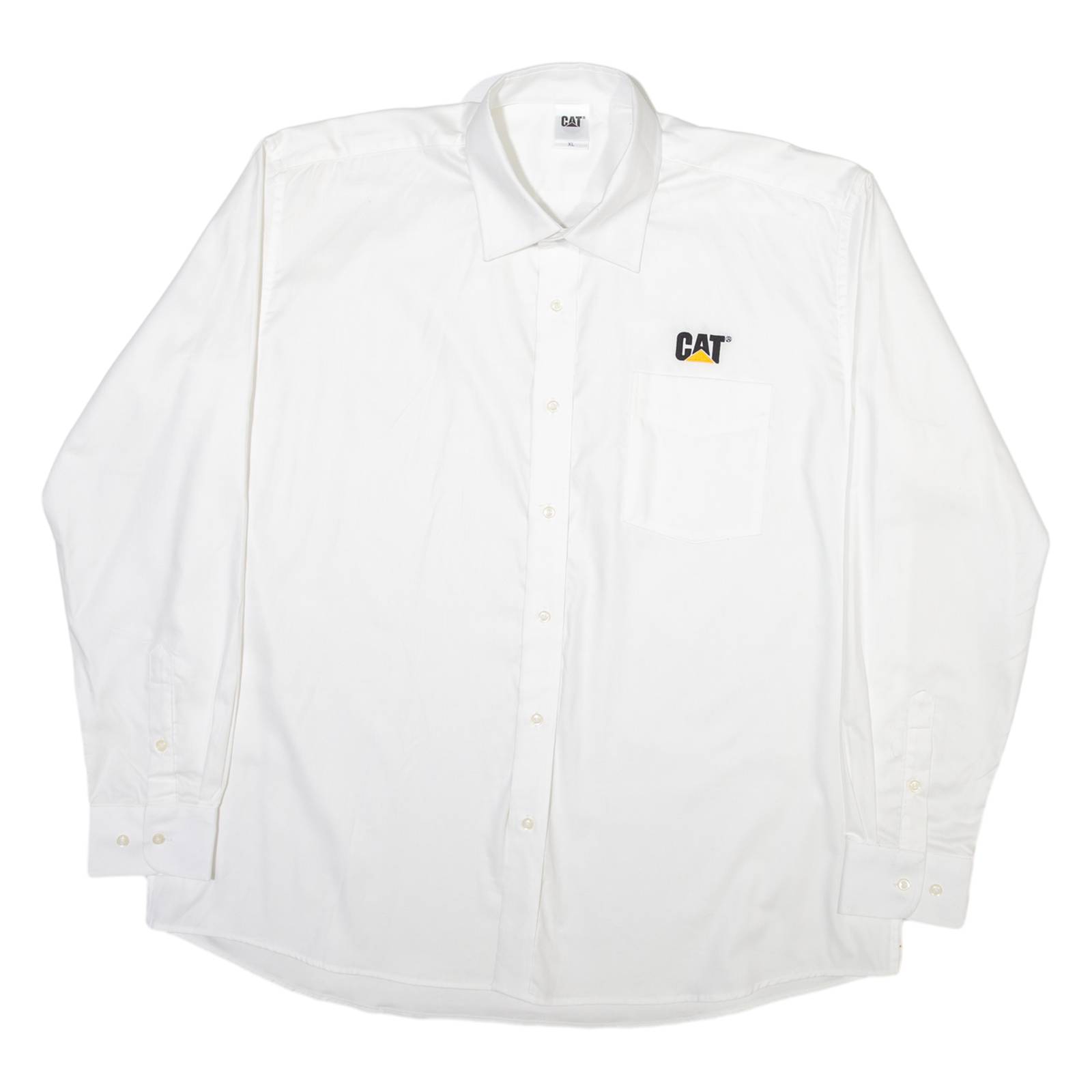 CAT Mens Plain Shirt White Long Sleeve XL