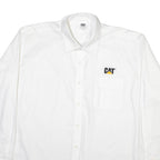 CAT Mens Plain Shirt White Long Sleeve XL
