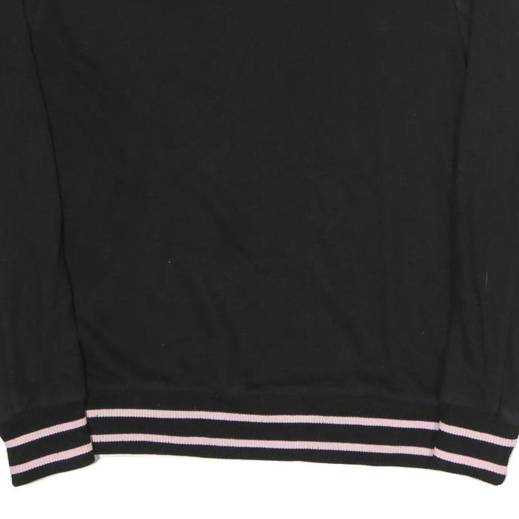 FILA Mens Black Colourblock Crew Neck M Sweatshirt Retro Logo Casual Style