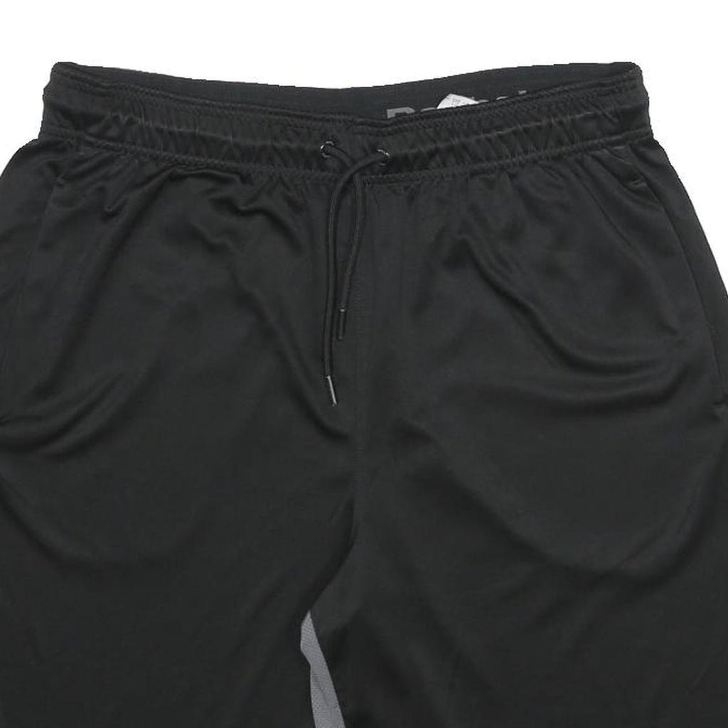 REEBOK Mens Shorts Black & Grey Casual M W32 Drawstring Pockets Light Weight