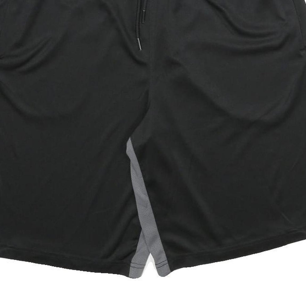 REEBOK Mens Shorts Black & Grey Casual M W32 Drawstring Pockets Light Weight