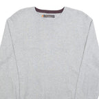 BEN SHERMAN Mens Grey Plain Cotton Jumper Crew Neck Basic Knit L Casual