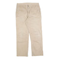 CARHARTT Mens Cotton Blend Beige Regular Fit Straight Leg Trousers W34 L30