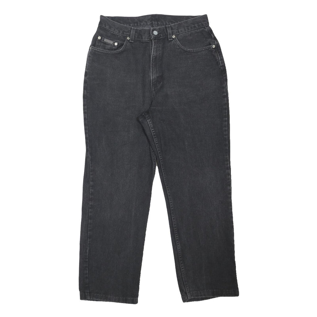 CALVIN KLEIN JEANS Womens Classic Black Denim Straight Cotton W30 L28 Relaxed
