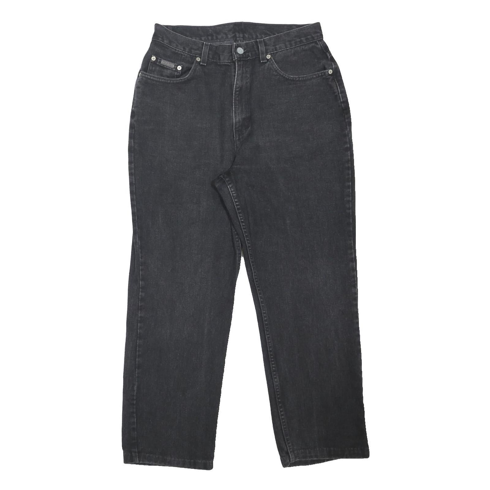 CALVIN KLEIN JEANS Womens Classic Black Denim Straight Cotton W30 L28 Relaxed