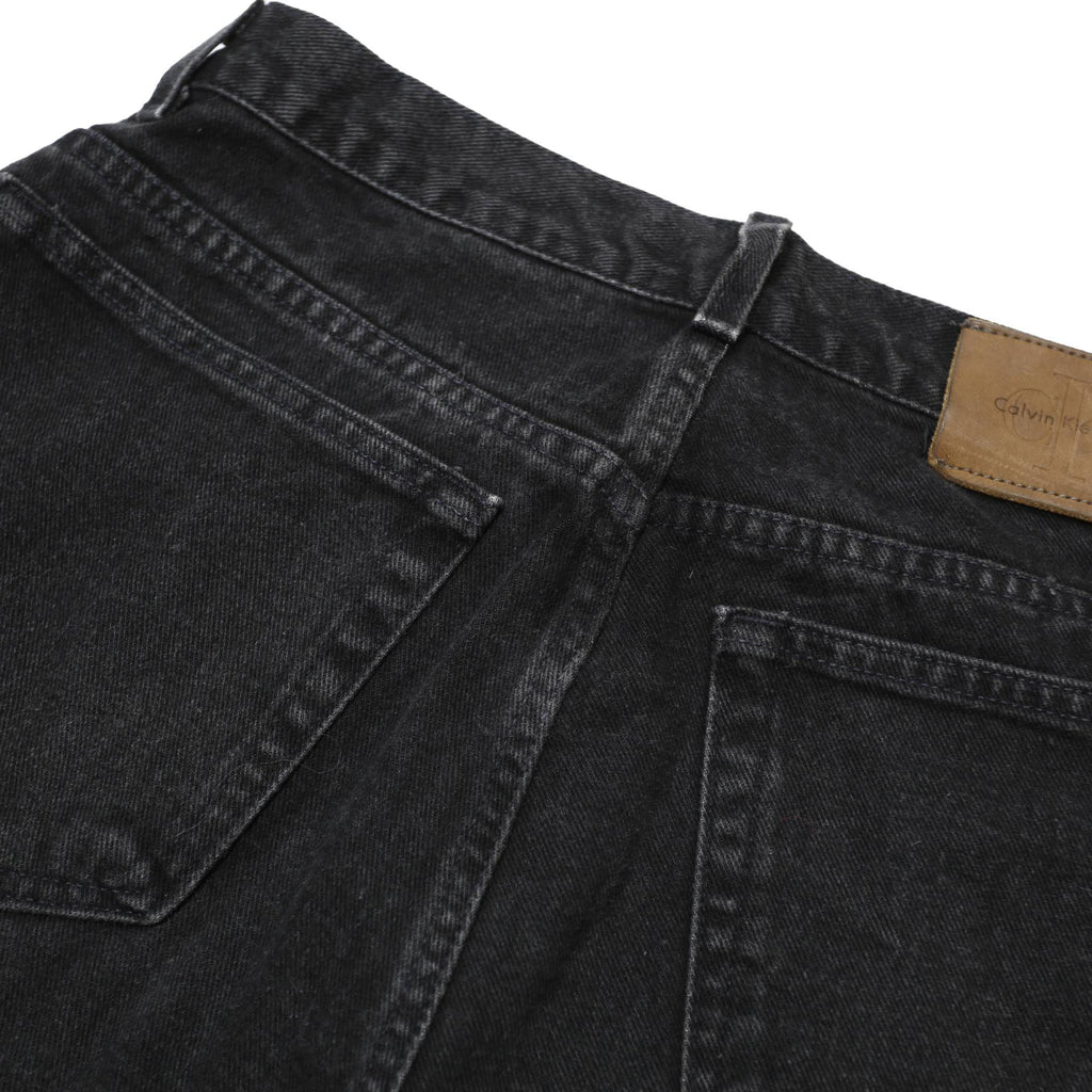CALVIN KLEIN JEANS Womens Classic Black Denim Straight Cotton W30 L28 Relaxed
