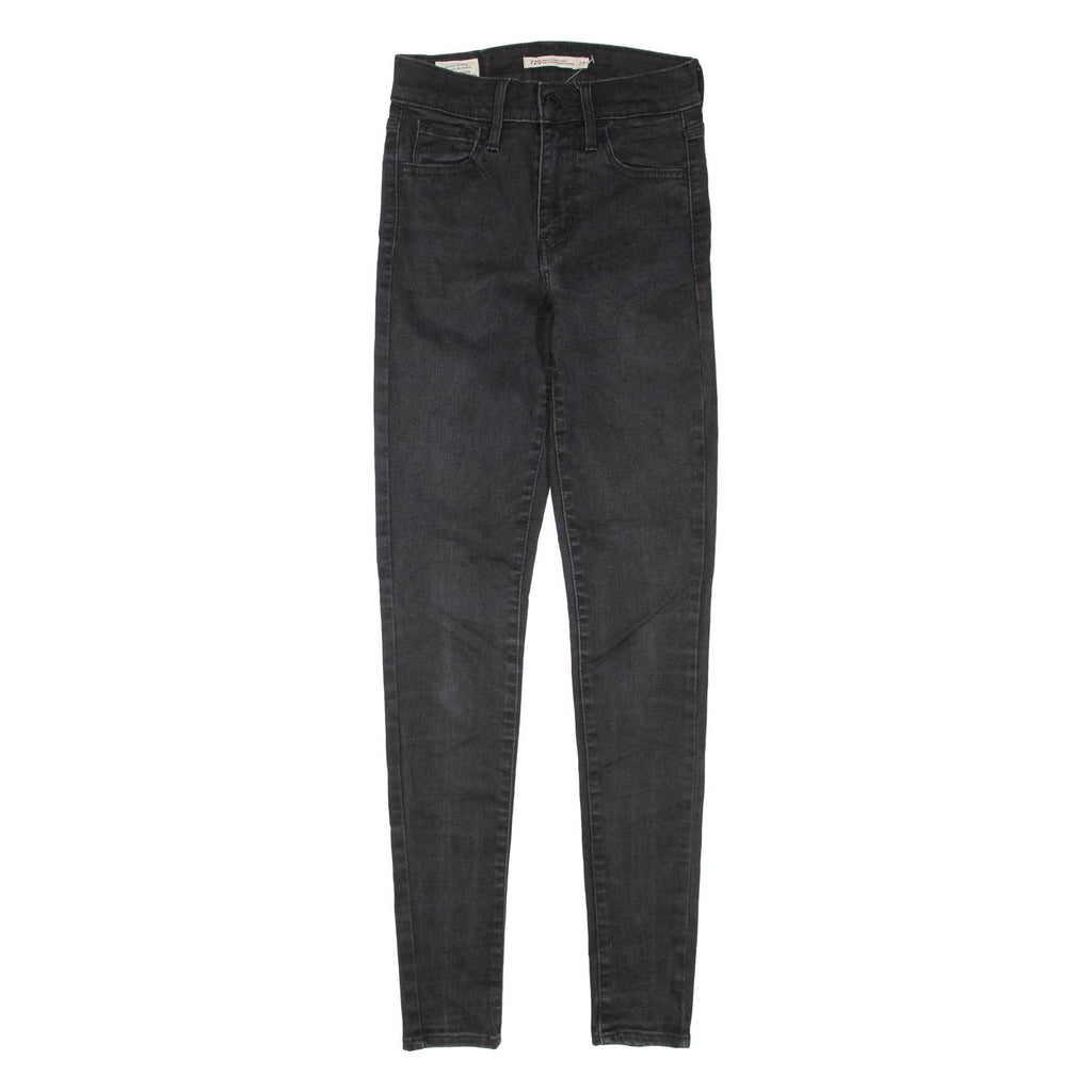 LEVI'S 720 Womens Jeans Black Regular Skinny W24 L29