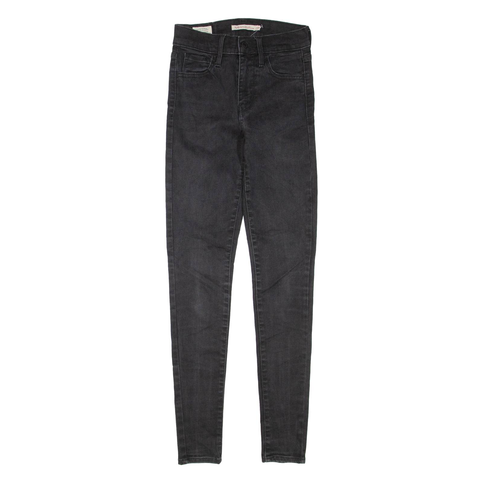 LEVI'S 720 Womens Jeans Black Regular Skinny W24 L29