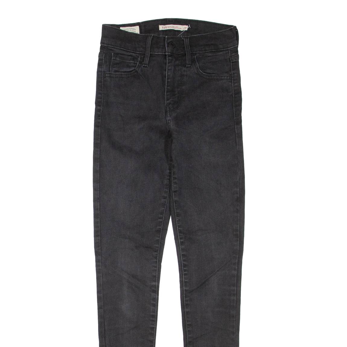 LEVI'S 720 Womens Jeans Black Regular Skinny W24 L29