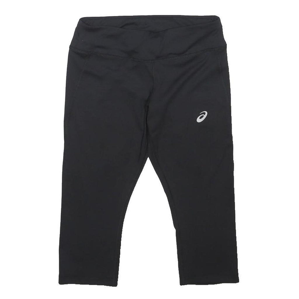 ASICS Womens Capri Leggings Black Slim S W26 Reflective Sport Fitness Activewear