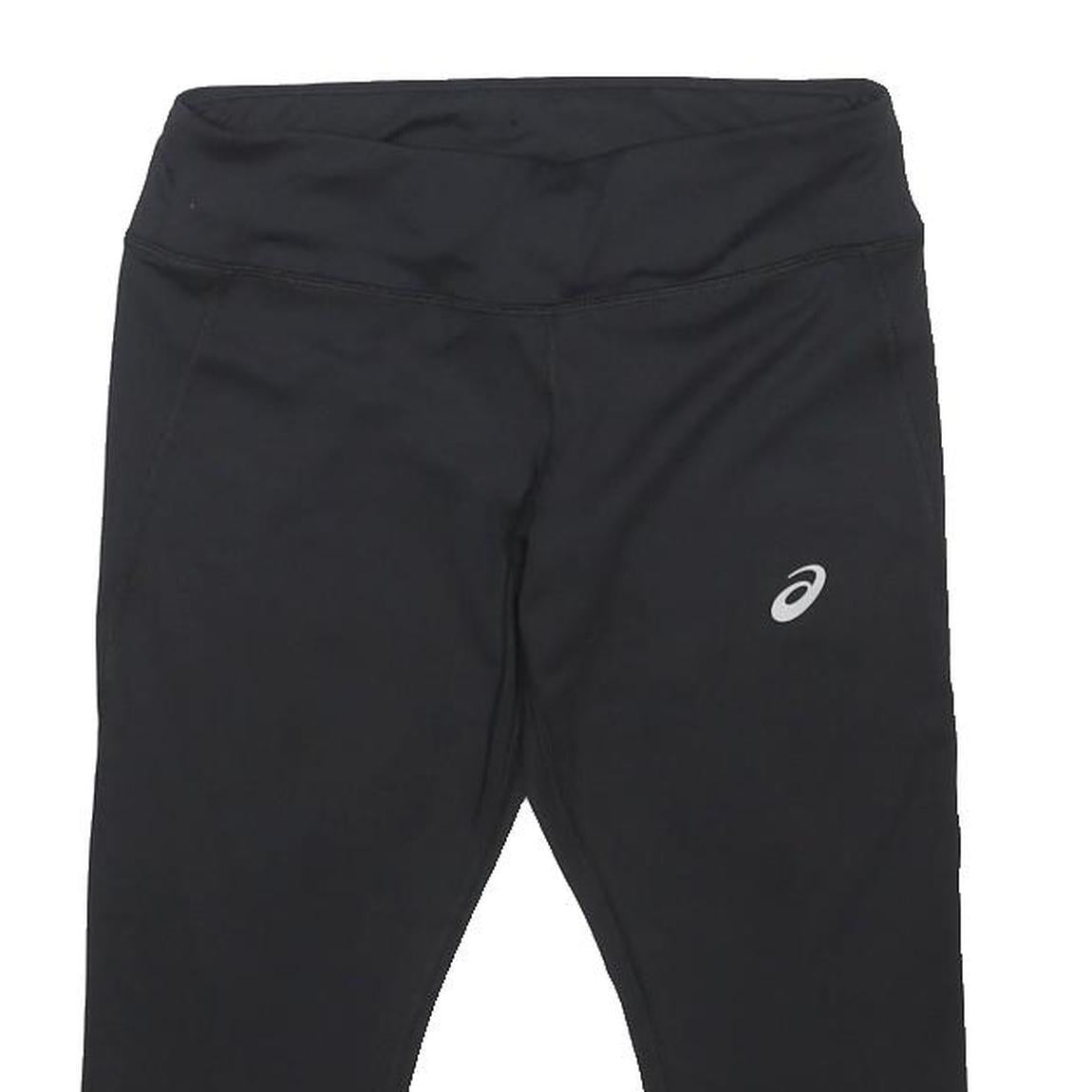 ASICS Womens Capri Leggings Black Slim S W26 Reflective Sport Fitness Activewear