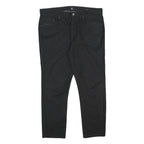 CALVIN KLEIN Mens Cotton Blend Black Slim Straight Trousers W34 L27 Dress Casual