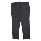 CALVIN KLEIN Mens Cotton Blend Black Slim Straight Trousers W34 L27 Dress Casual
